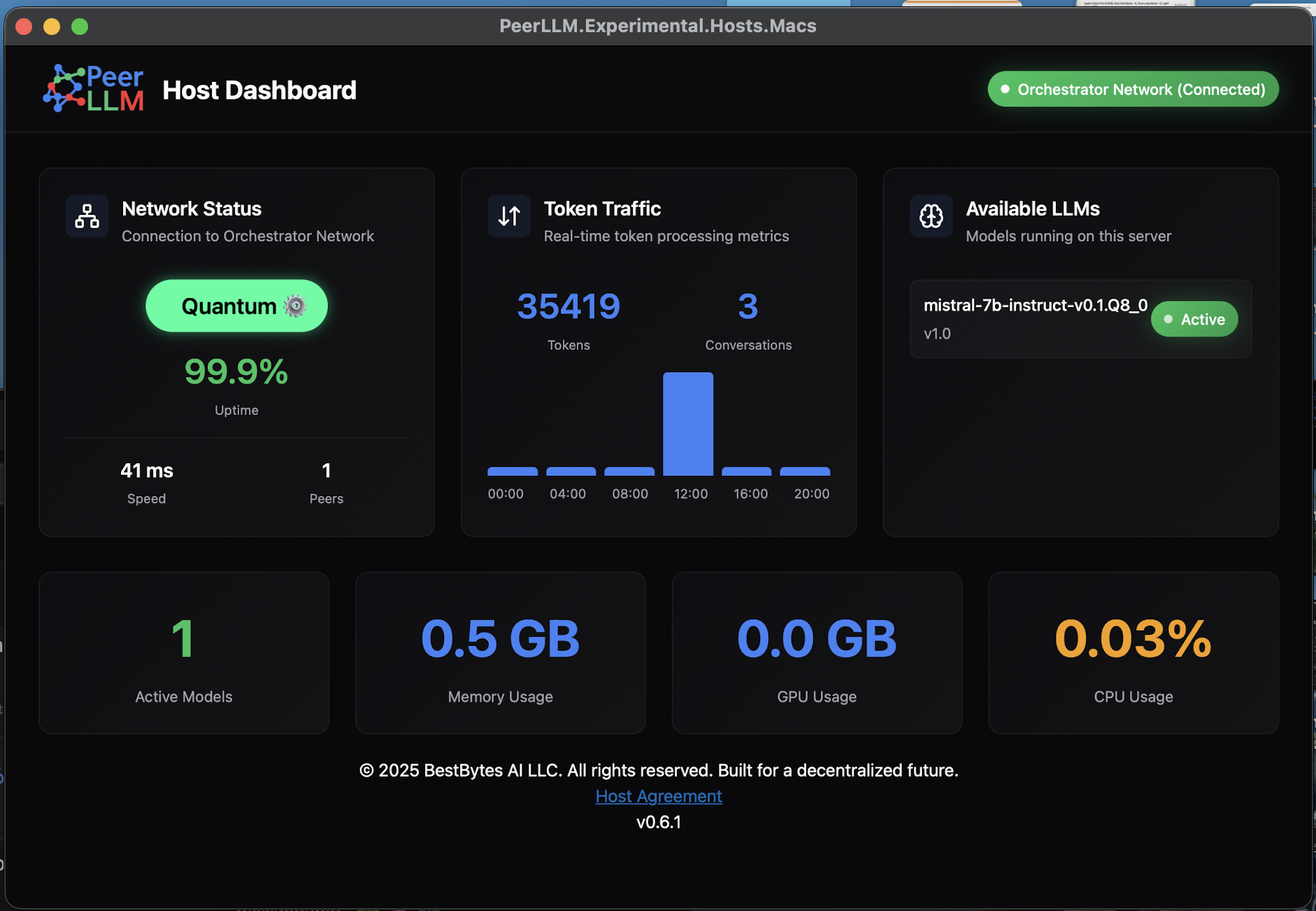 PeerLLM Host v0.6.0 on Mac