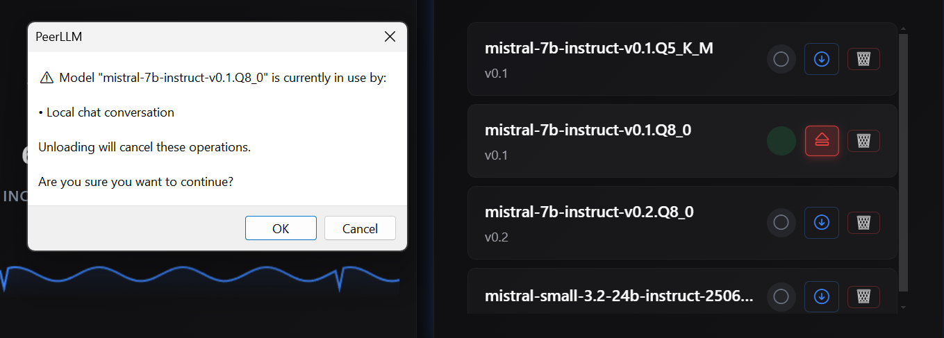 Unloading a model while in a remote session.