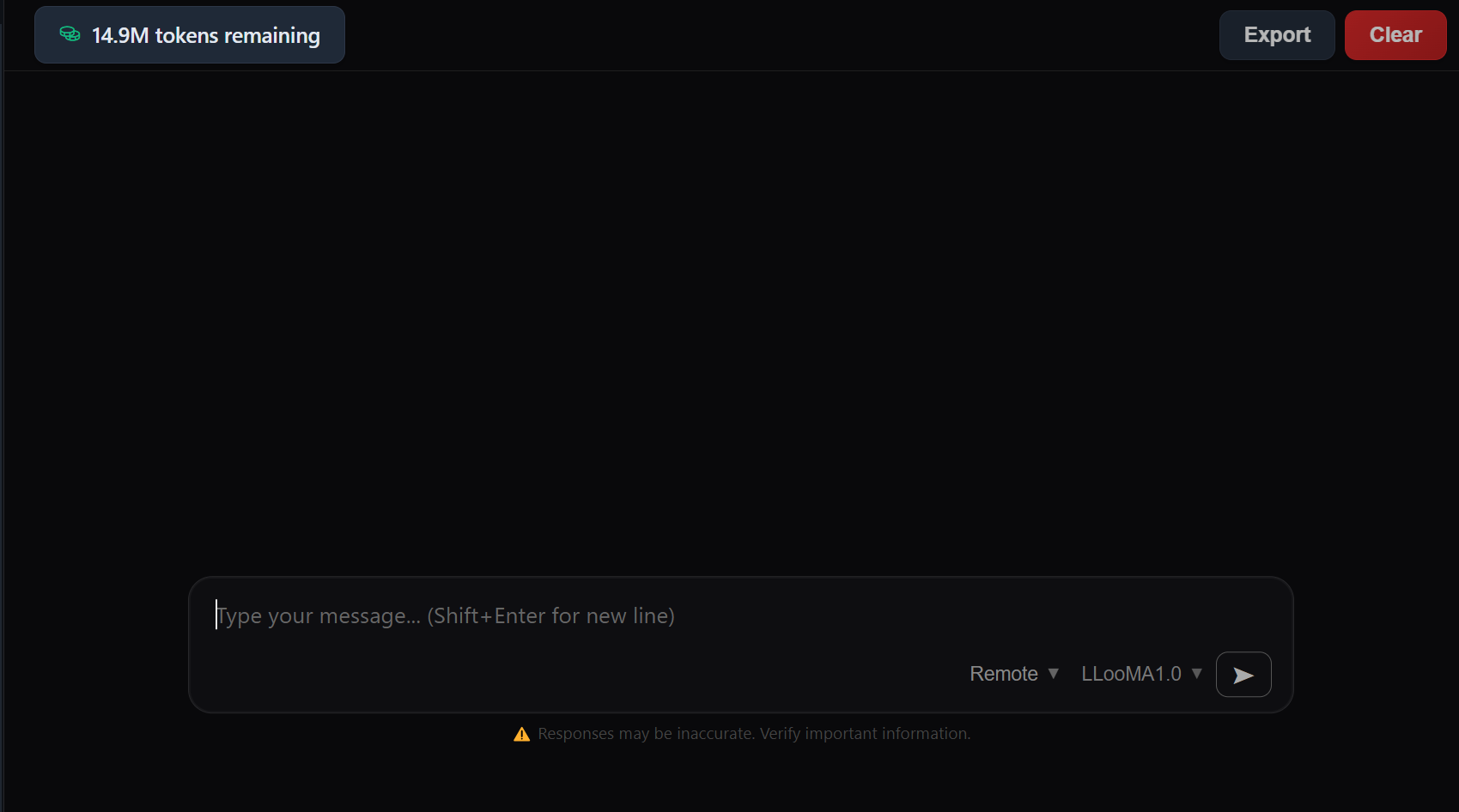 Token balance visible in the chat window